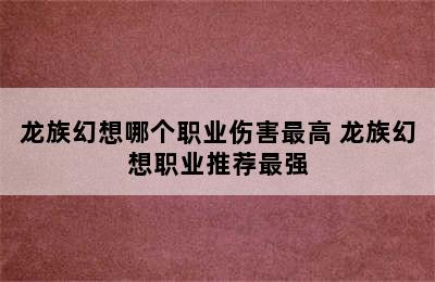 龙族幻想哪个职业伤害最高 龙族幻想职业推荐最强